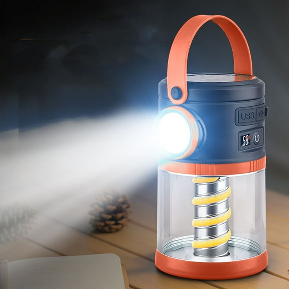 Camping Lanterns Camping Accessories USB Rechargeable and Battery Powered 2-in-1 LED Lanterns, Hurricane Lights with Flashlight and Magnet Base for Camping, Hiking, Emergency, Outage