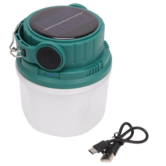 Camping Lanterns Solar Power Rechargeable USB Chargeable Mini Portable Light Flashlight for Hiking, Walking, Camping