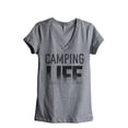 thumbnail image 1 of Camping Life Women's Fashion Relaxed V-Neck T-Shirt Tee Heather Grey X-Large, 1 of 5