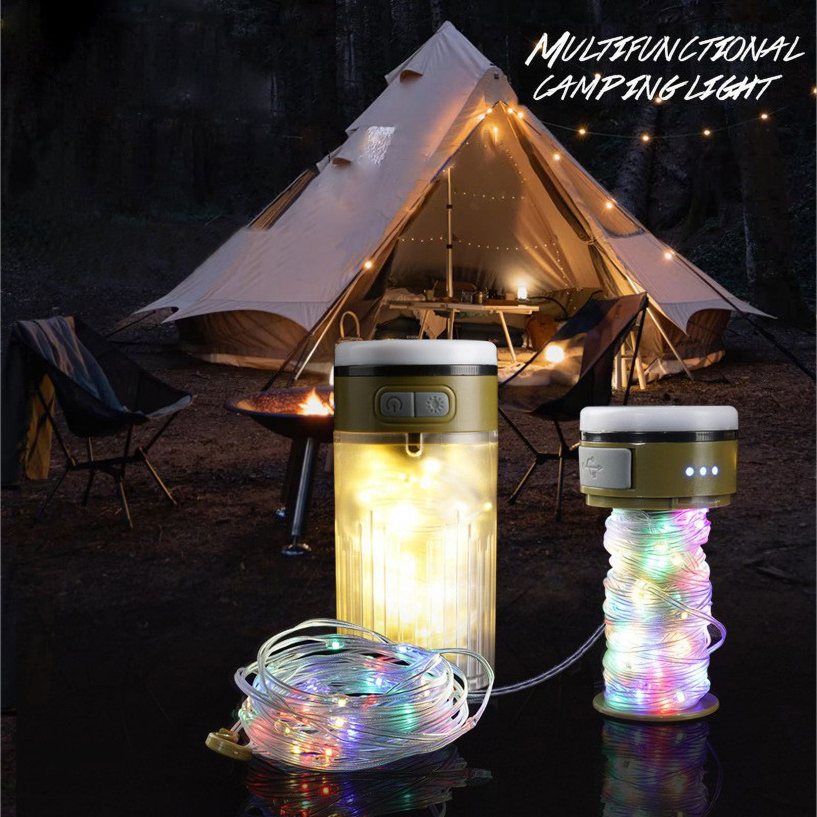 Camping Light, 32.8FT Colorful Outdoor String Lights, Retractable LED ...