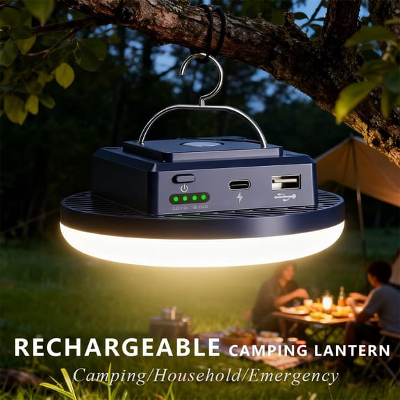 Camping Lights 4500 Lumens, Portable Outdoor USB Rechargeable 4 Modes Lantern, Magnetic Hiking Gear Essentials for Power Outage Emergency, Hanging LED Battery Canopy Tent Light
