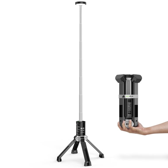 Camping Lights, IP44 Waterproof Camping Lantern, 20000mAh Rechargeable Lanterns for Camping, Telescopic and Collapsible Camping Tent Light for Car Repairing, Camping, Emergency Lantern(Black)