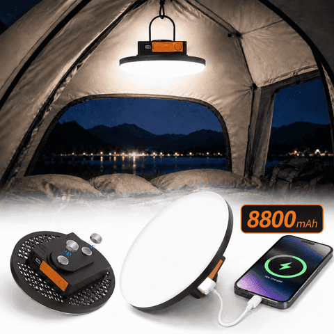 8800mAh LED Camping Lantern Rechargeable, 6000LM Portable Tent Light with Magnetic Base & Hook, Power Bank Function, IPX5 Waterproof, Emergency Flood Light for Hurricane, Power Outages Car Repair