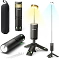 thumbnail image 1 of Camping Lights Rechargeable, Detachable Camping Lantern with Stand, Telescopic Waterproof Camp Lamp, Magnetic Work Hanging Light, LED Tent Flashlights for Emergency (Matte Black), 1 of 4