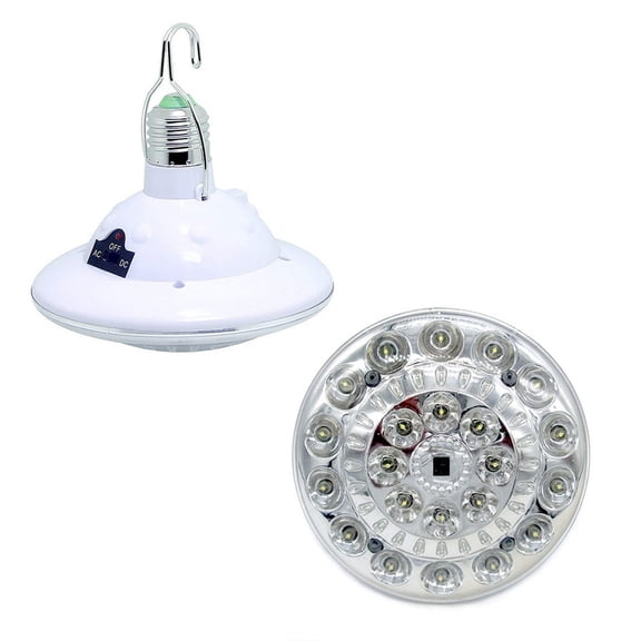 Nicehomfit White Portable Solar Camping Lantern with Hangable Handle Sturdy Material and Built in Rechargeable Battery