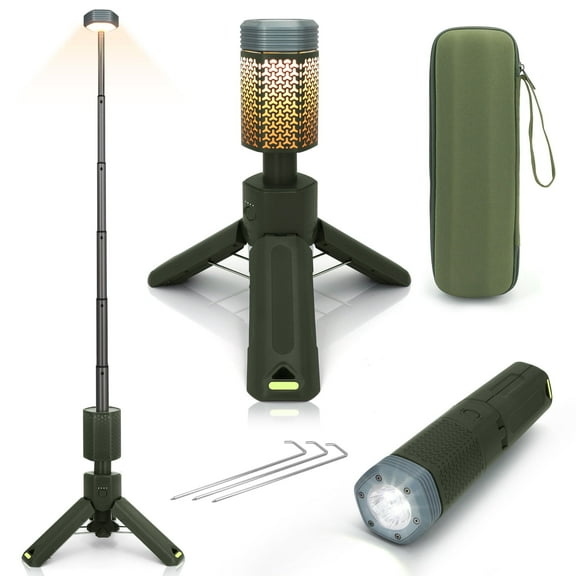 Camping Lights,Telescopic Camping Light with Storage Bag,Portable Rechargeable Outdoor Adventure Emergency Lights,Waterproof LED Camping Lantern with Magnetic