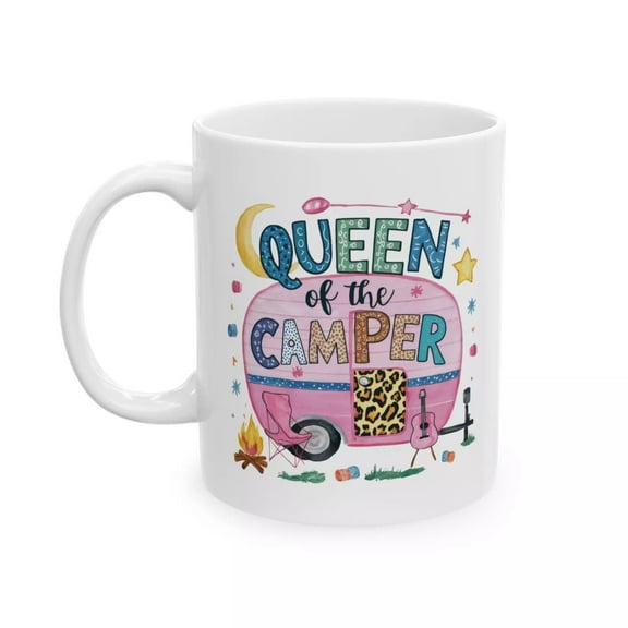 Camping Lover Mug Queen of the Camper Gift For Her Retro Coffee Tea Cup