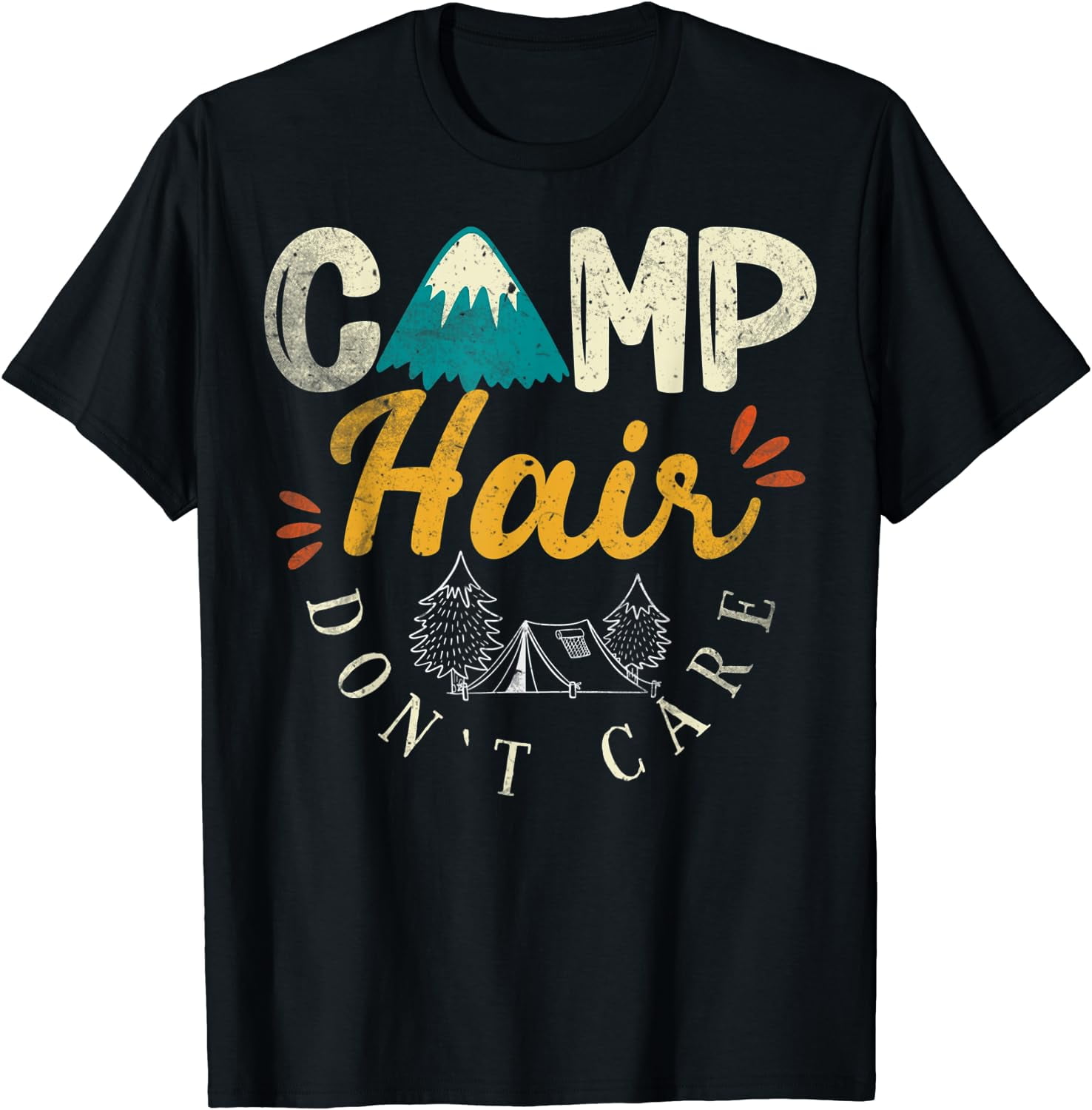 Camping Lovers Camp Hair Don't Care Campers Camping T-Shirt - Walmart.com