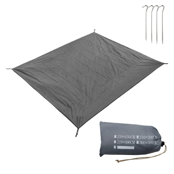 Blarkrus Camping Mat 3x9.8 Ft Folding, Oxford Fabric Ground Sheet, for Outdoor Camping Picnic Tent Floor Protection, Gray