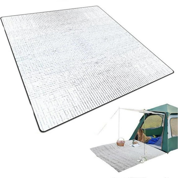Camping Mat Foam Foil Blanket for Camping Foam Pad Insulating Foil Mat Sleeping Tent Pad Thermal Aluminum Camping mat for Reflecting Heat(79x79inch)