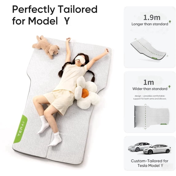 cooboom Camping Mattress for Tesla Model Y 2019~2024, Foldable Memory ...