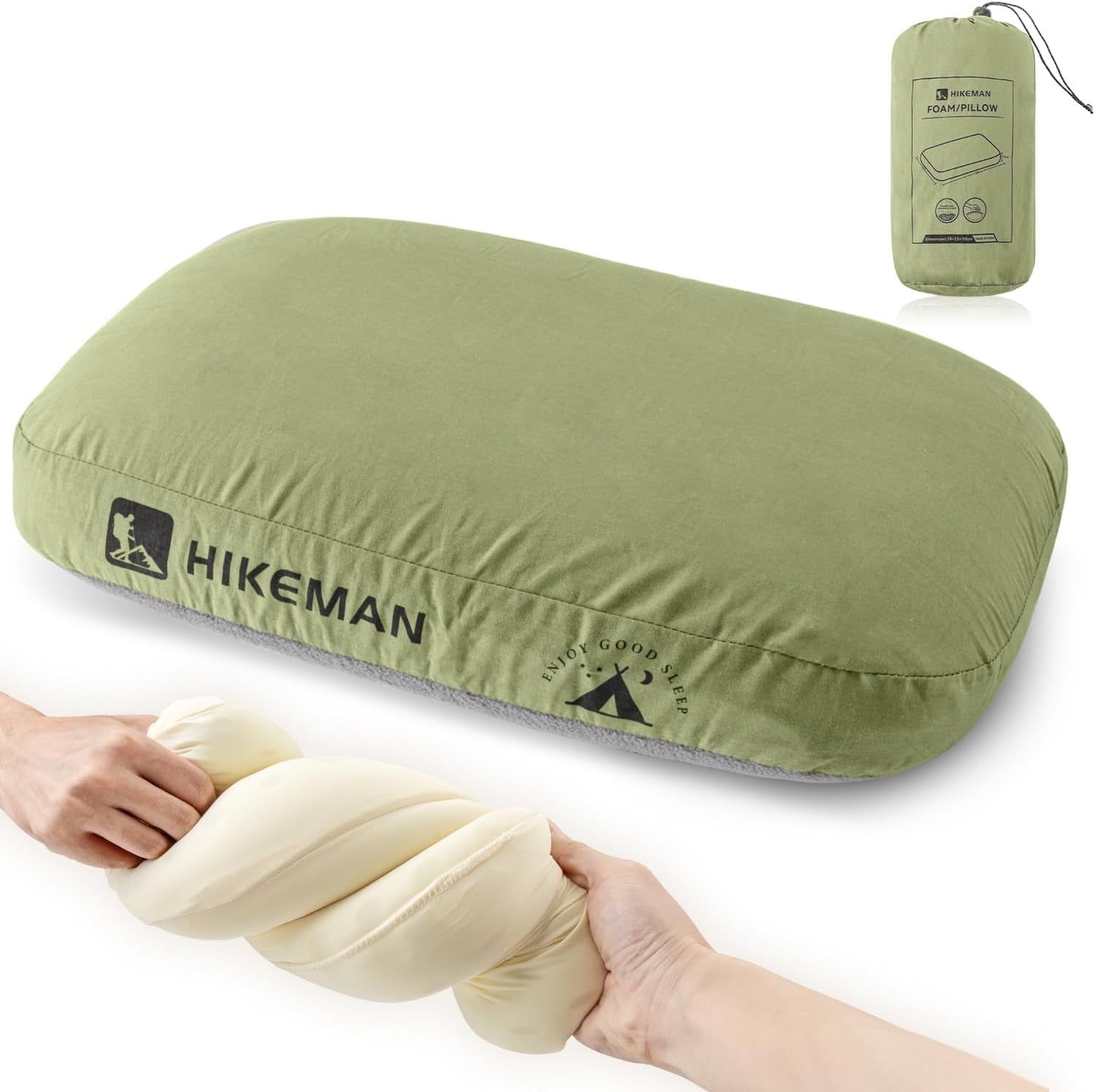 KingCamp Inflatable Camping Pillow For Neck & Back Support – Self-Inflating, Compact, Great For Hiking, Backpacking & Travel