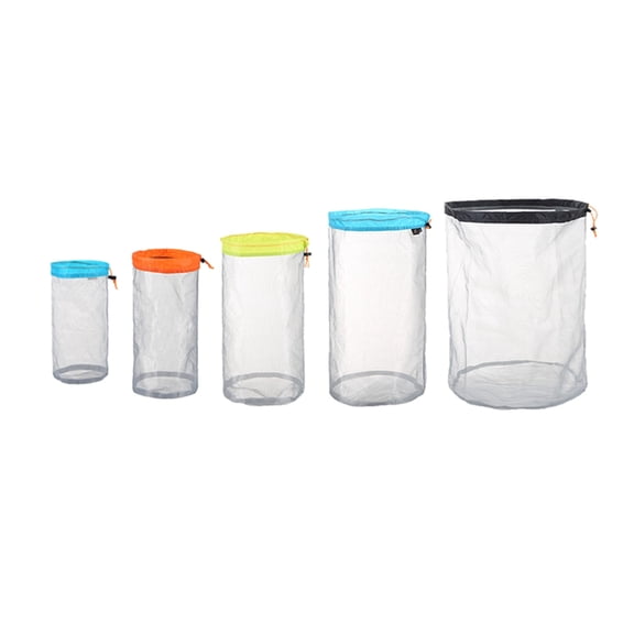 Camping Mesh Storage Bag, Polyester Drawstring Mesh Sacks Stuff Storage Bag Mesh Equipment Bag for Outdoor Travel Hiking