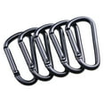 thumbnail image 1 of 5-Pack Heavy Duty Aluminum Alloy Carabiner Clips Keychain Buckles for Hiking, Climbing, Water Bottles, Hammocks, Black Metal Accessories, 1 of 6