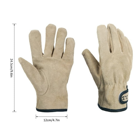 Camping Mittens,Cowhide Leather Warm Bbq Resistant Mittens Heat/fire Resistant Mittens Leather Heat/fire Resistant Bbq Oven Mittens Warm Resistant/fire Resistant Warm