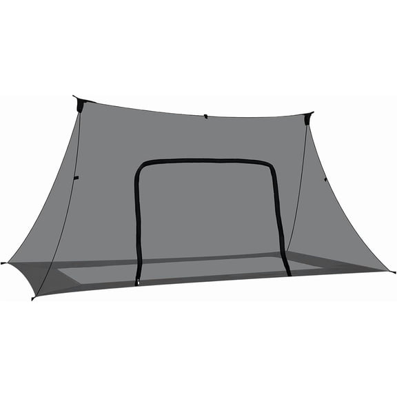 Camping Mosquito Net for Cot, Shelter Bugnet Camping Screen Room Ultralight No-See-Um Breathable Mesh Bugnet Mosquito Netting with Double Sided Zipper, Black