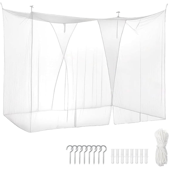 Camping Mosquito Net Square Top Outdoor Insect Shield, No Install Large Mesh Canopy, Portable Protection Shelter for Travel Picnic Backyard Rest (1 Piece,C)