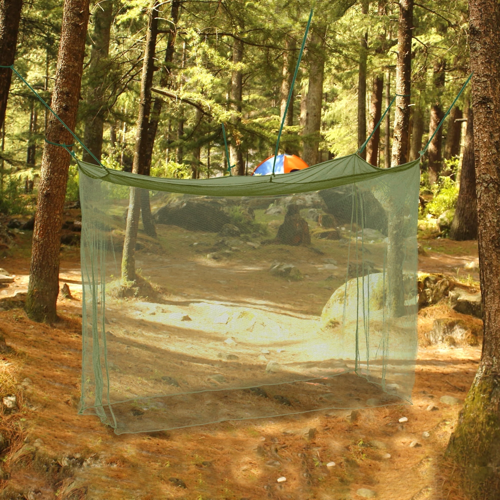 TSV Camping Mosquito Net, Green Polyester Mesh Bug Tent, 35.4