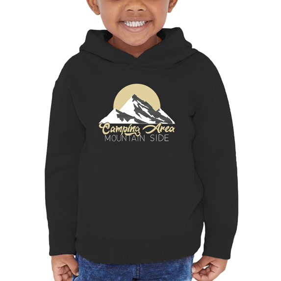 Camping Mountain Side Hoodie Toddler - Toddler Hoodie, Black