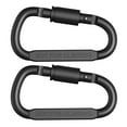 thumbnail image 1 of Camping Mountaineering Buckle D Shape Mini Carabiner Buckle Hook Multifunctional Hanging Hook Buckle Fishing Climbing Acessories（Black 2pcs ）, 1 of 6