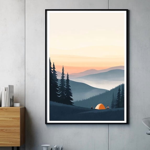 Camping Mountains Sunrise Outdoor Adventure Nature Landscape Scene ...