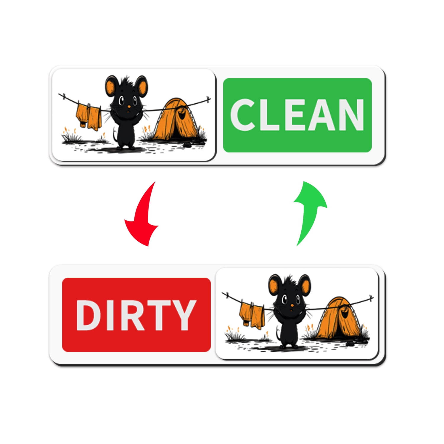 Camping Mouse Sliding Dishwasher Magnet Clean Dirty Sign - Sliding Red ...