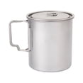 thumbnail image 1 of Camping Mug Titanium Cup Tourist Tableware Picnic Utensils Outdoor Kitchen Equipment Travel Cooking Set Cookware,750ML, 1 of 7