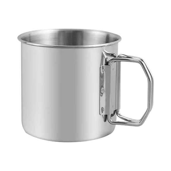 Camping Mug With Handle Folding Big Stainless Steel Cup Backpacking Gear For Hiking Hunting Fishing And .