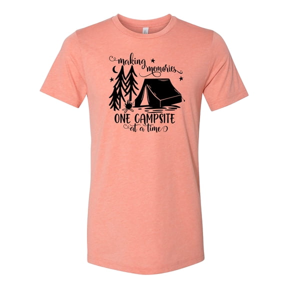 Camping One Campsite at A Time Adult Short Sleeve Jersey T-Shirt-Sunset-Small