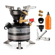 Camping Outdoor Mini One-Piece Multi-Fuel Camp Gasoline Stove Burner BRS-12A Lightweight Portable Kerosene Oil Stoves for Cookout BBQ Fishing Picnic