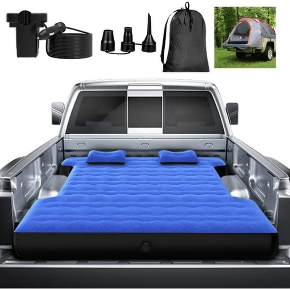 Camping Pickup Truck Bed Air Mattress Thicken Sleeping Pad for 5.5-5.8Ft Full-Size Short Truck Beds Outdoor Camping Car Travel(Grey)