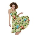 thumbnail image 1 of Camping Picnic Pattern Print Sleeveless Knee Length Dress, Camper Camping Fashion Summer Maxi Dress For Women., 1 of 4