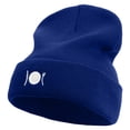 thumbnail image 1 of Camping Plate Icon Embroidered 12 Inch Long Knitted Beanie - Royal OSFM, 1 of 5