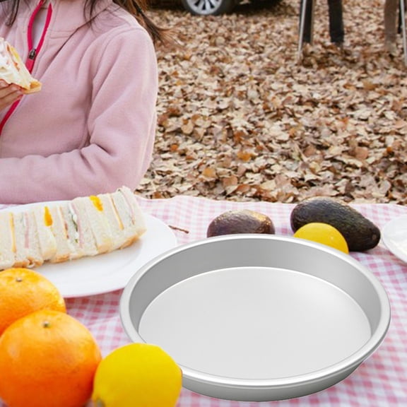 Camping Plate Tableware Aluminum Alloy Serving Plate 8 Inches Portable Lightweight Deep Plate Dish for BBQ Picnic Travel Hiking