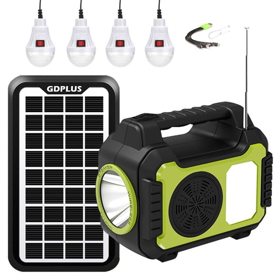10000mAh Portable Solar Generator, 5W Solar Panel Power Station with LED Flashlight, DC/USB Emergency Power Bank for Home Camping Travel