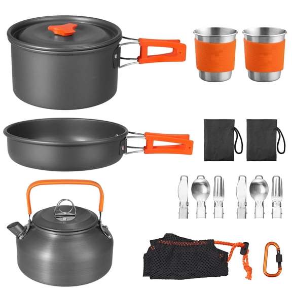 Camping Pots And Pans Set Non-stick Cooking Lightweight Cookware With Storage Bag For Backpacking Outdoor & Picnic