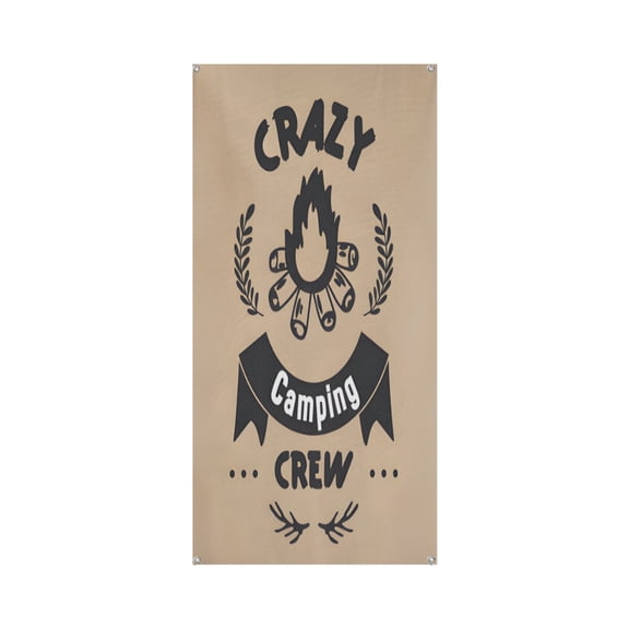 Camping Premium Polyester Taffeta Door Banner – Fade-Resistant Versatile Décor for Celebrations & DIY Gifting 35.4*72.8IN/90*185CM