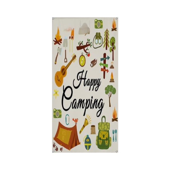 Camping Premium Polyester Taffeta Door Banner – Fade-Resistant Versatile Décor for Celebrations & DIY Gifting 35.4*78.7IN/90*200CM