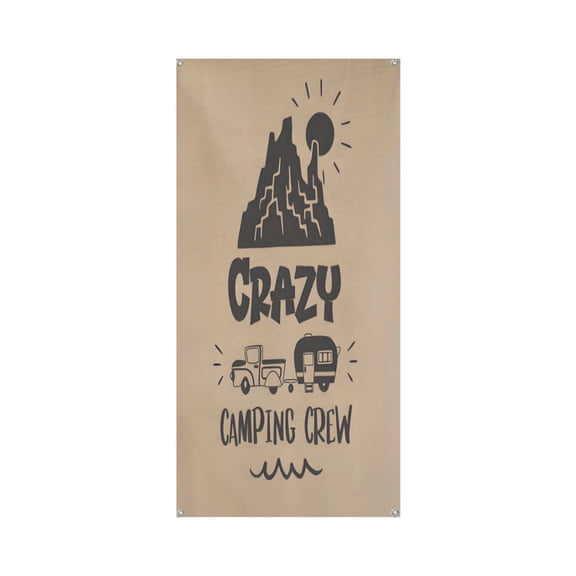 Camping Premium Polyester Taffeta Door Banner – Fade-Resistant Versatile Décor for Celebrations & DIY Gifting 35.4*78.7IN/90*200CM