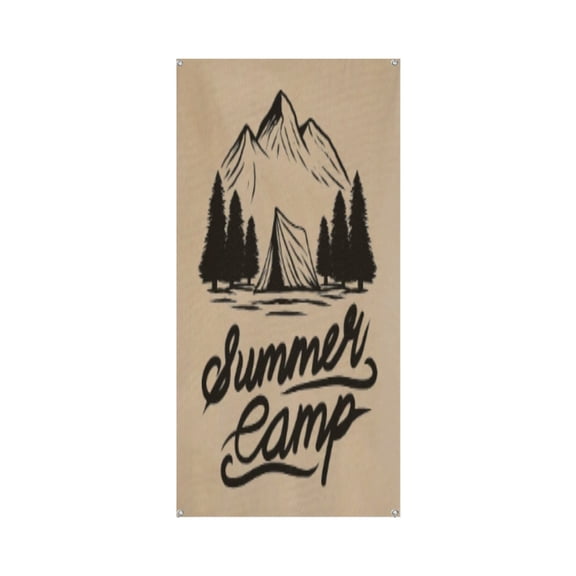 Camping Premium Polyester Taffeta Door Banner – Fade-Resistant Versatile Décor for Celebrations & DIY Gifting 35.4*78.7IN/90*200CM