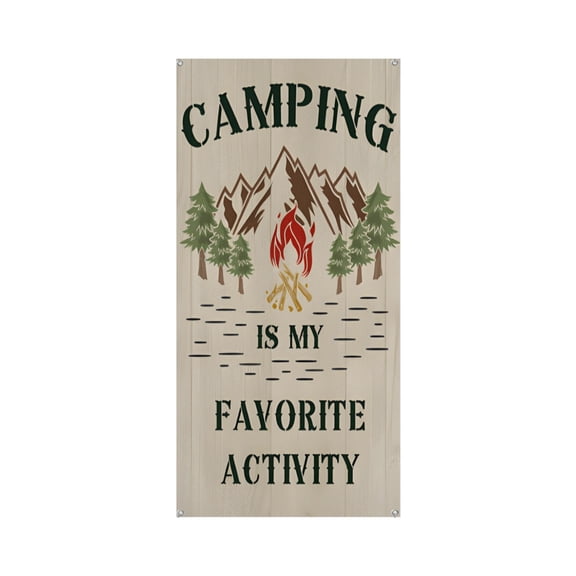 Camping Premium Polyester Taffeta Door Banner – Fade-Resistant Versatile Décor for Celebrations & DIY Gifting 35.4*78.7IN/90*200CM