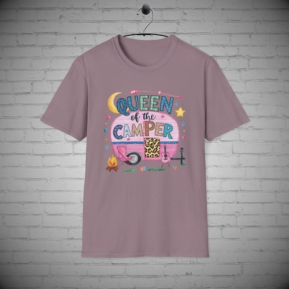 Camping Queen t-shirts, Queen at Camp tee, Glamping tee, Camping Gift