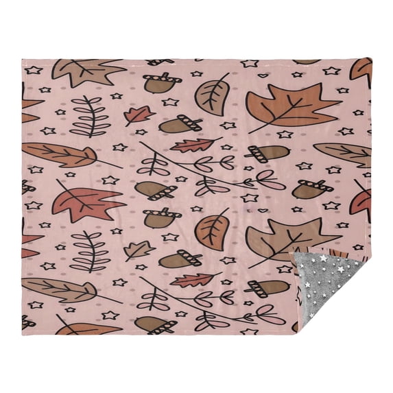 Camping Quilt Ultralight 70*55in Flannel Fabric Ultra-soft, Warm and Lightweight Camping Blanket Packable Fluorescent Blanket Minimalist Holiday Gifts Autumn Elements Pattern