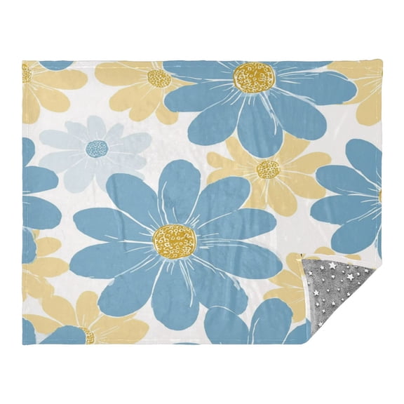 Camping Quilt Ultralight 70*55in Flannel Fabric Ultra-soft, Warm and Lightweight Camping Blanket Packable Fluorescent Blanket Minimalist Holiday Gifts Daisy