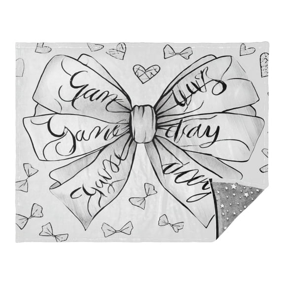 Camping Quilt Ultralight 70*55in Flannel Fabric Ultra-soft, Warm and Lightweight Camping Blanket Packable Fluorescent Blanket Minimalist Holiday Gifts Gray Bow