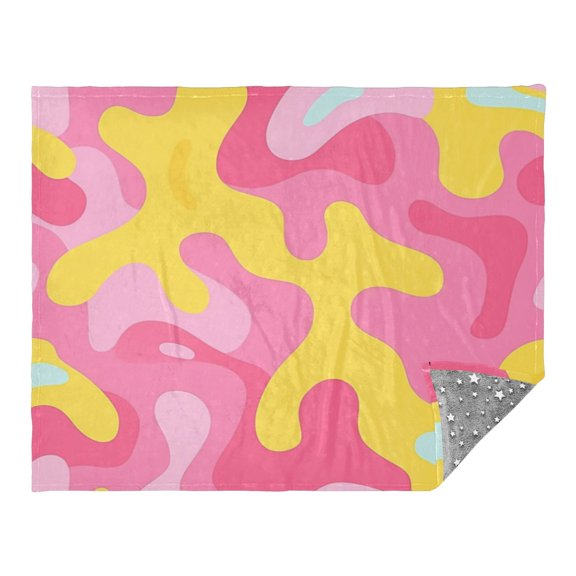 Camping Quilt Ultralight 70*55in Flannel Fabric Ultra-soft, Warm and Lightweight Camping Blanket Packable Fluorescent Blanket Minimalist Holiday Gifts Interesting