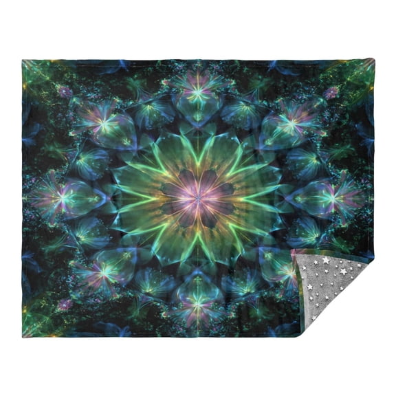 Camping Quilt Ultralight 70*55in Flannel Fabric Ultra-soft, Warm and Lightweight Camping Blanket Packable Fluorescent Blanket Minimalist Holiday Gifts Kaleidoscope