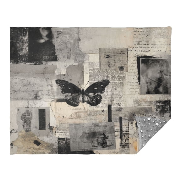 Camping Quilt Ultralight 70*55in Flannel Fabric Ultra-soft, Warm and Lightweight Camping Blanket Packable Fluorescent Blanket Minimalist Holiday Gifts Newspaper Wall