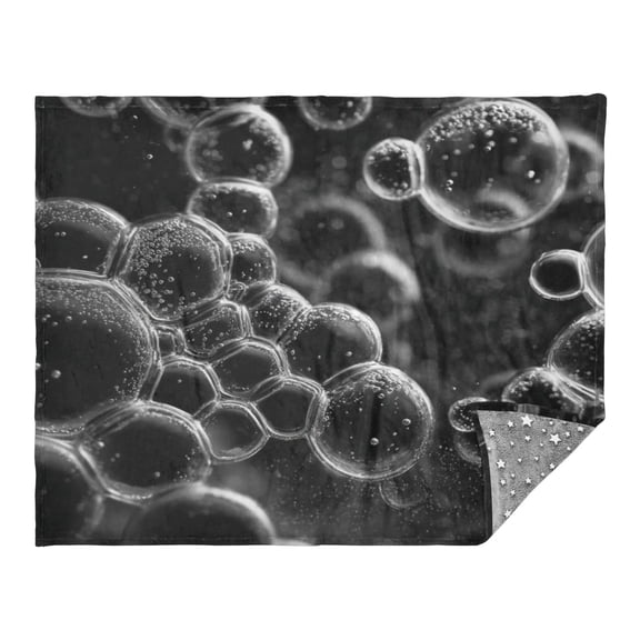 Camping Quilt Ultralight 70*55in Flannel Fabric Ultra-soft, Warm and Lightweight Camping Blanket Packable Fluorescent Blanket Minimalist Holiday Gifts Soap Bubble