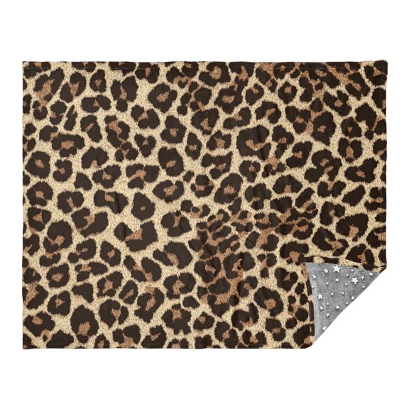 Camping Quilt Ultralight 70*55in Flannel Fabric Ultra-soft, Warm and Lightweight Camping Blanket Packable Fluorescent Blanket Minimalist Holiday Gifts Yellow Leopard Print